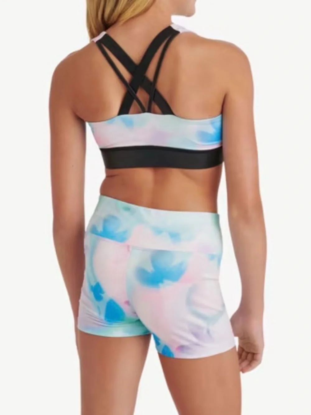 🆕 Justice Girls Dance Gym Sports Active Shorts & Bra 2 Pc Set SIZE L(12/14)